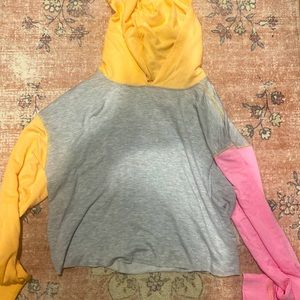 grey, pink, and tangerine lounge set/ size: small